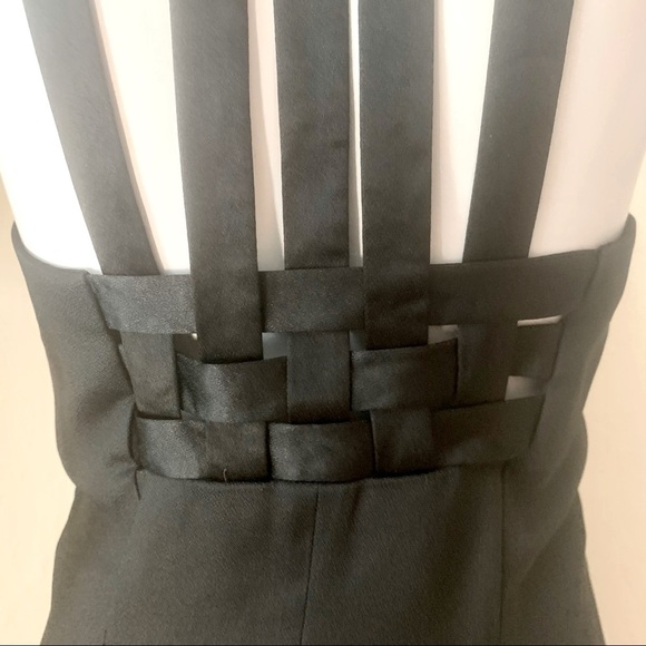 DONNA RICCO Strappy Crepe Little Black Dress Cocktail Party - Picture 6 of 14